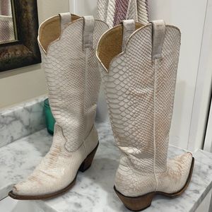 Cream cowboy boots